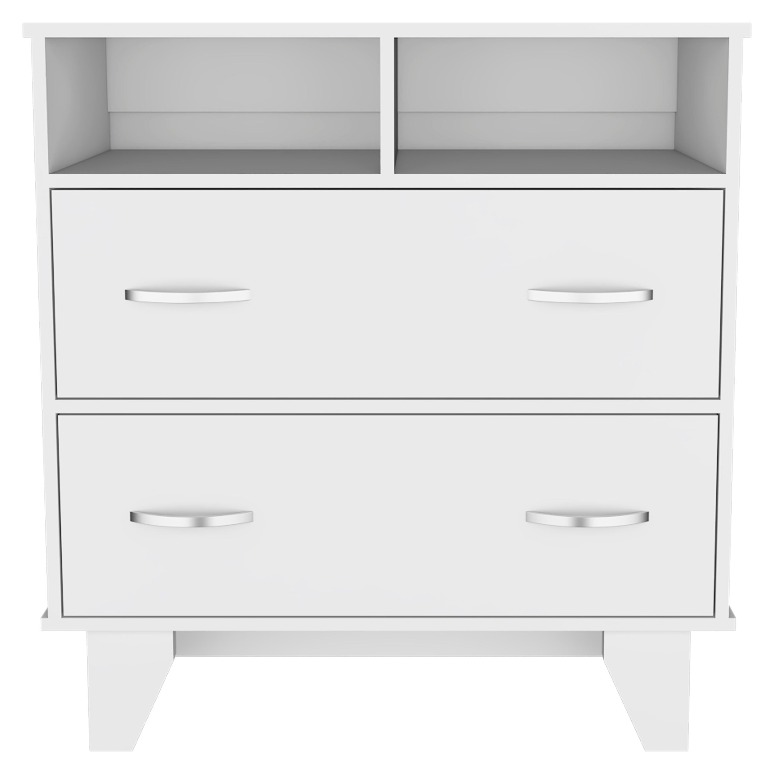 32" White Two Drawer Dresser