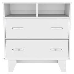 32" White Two Drawer Dresser