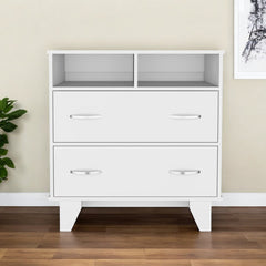 32" White Two Drawer Dresser