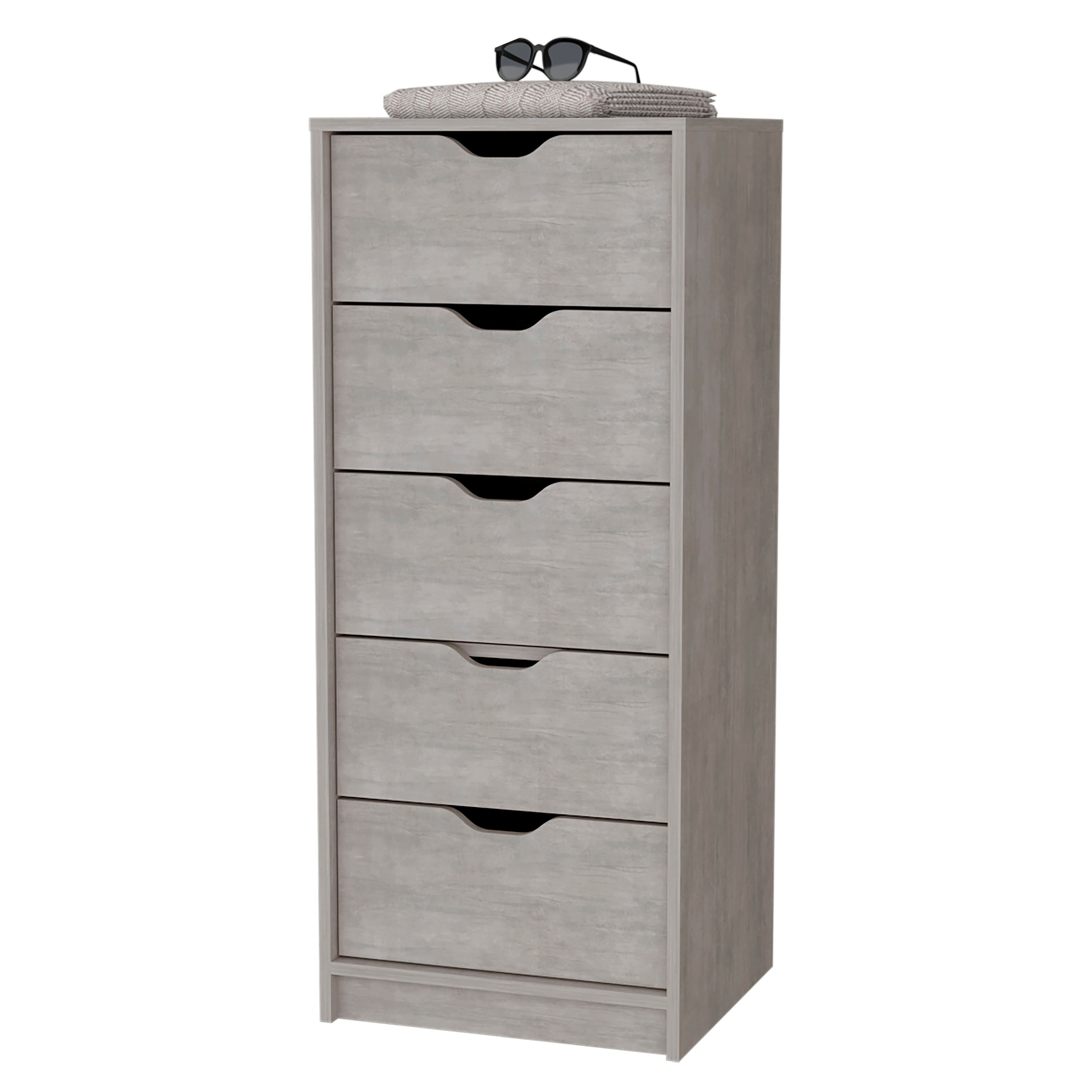 18" Oak Five Drawer Standard Chest