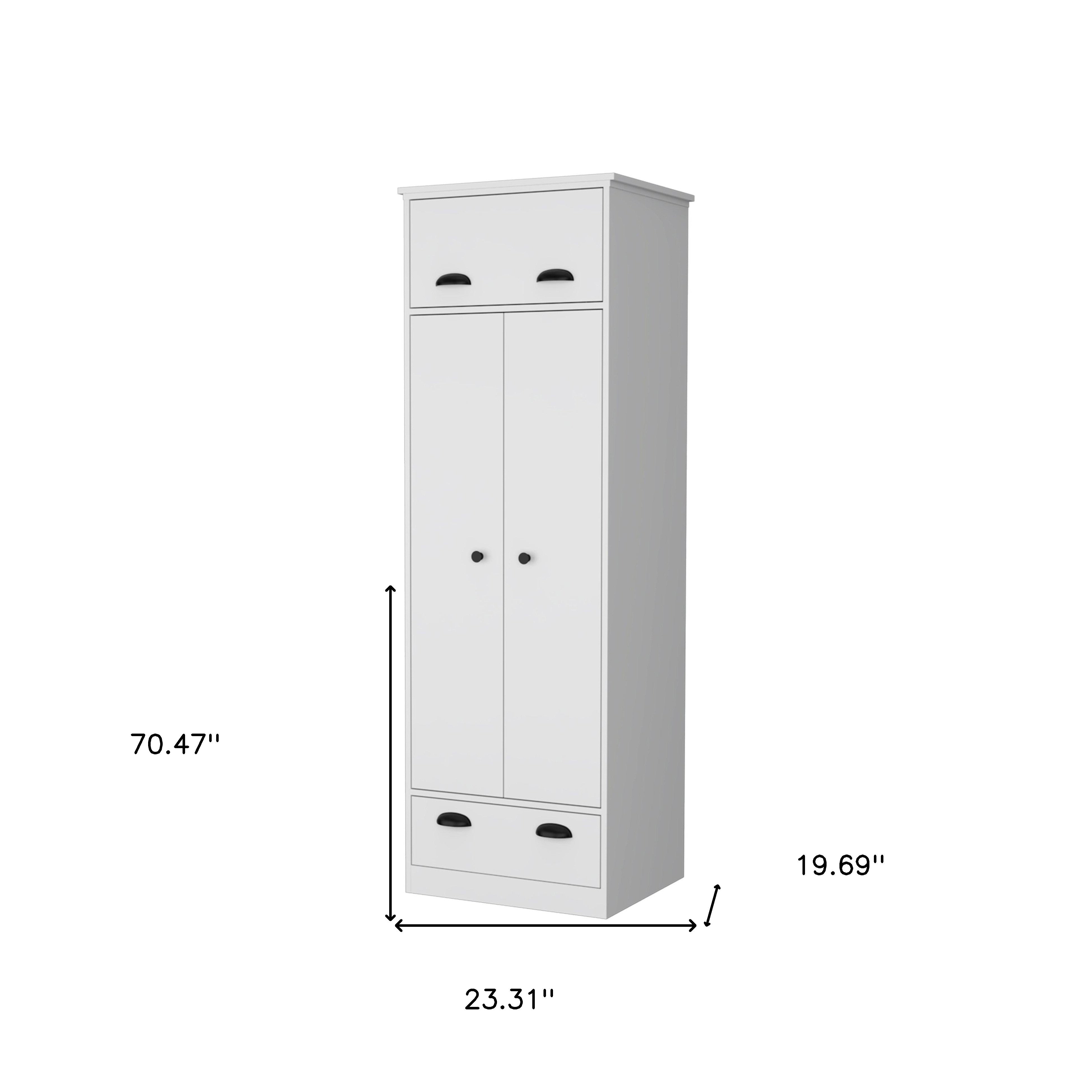 23" White Drawer Combo Dresser