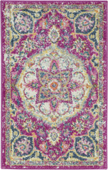 2’ X 3’ Pink And Ivory Medallion Scatter Rug