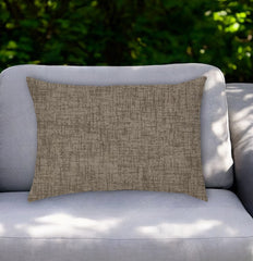 14" X 20" Taupe Indoor Outdoor Throw Pillow