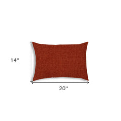 14" X 20" Brick Red Indoor Outdoor Throw Pillow