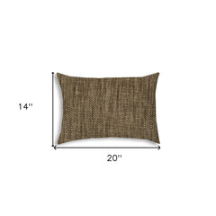 14" X 20" Espresso Indoor Outdoor Throw Pillow With Texture