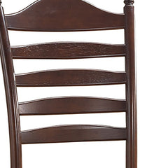 Espresso Wood Ladder Back Dining Side Chair