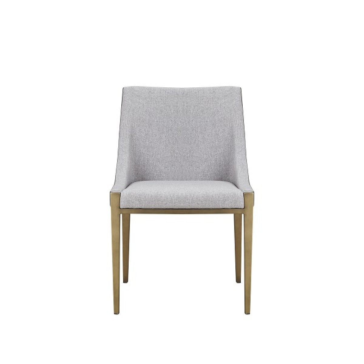 Gray And Brass Upholstered Fabric Dining Side Chair