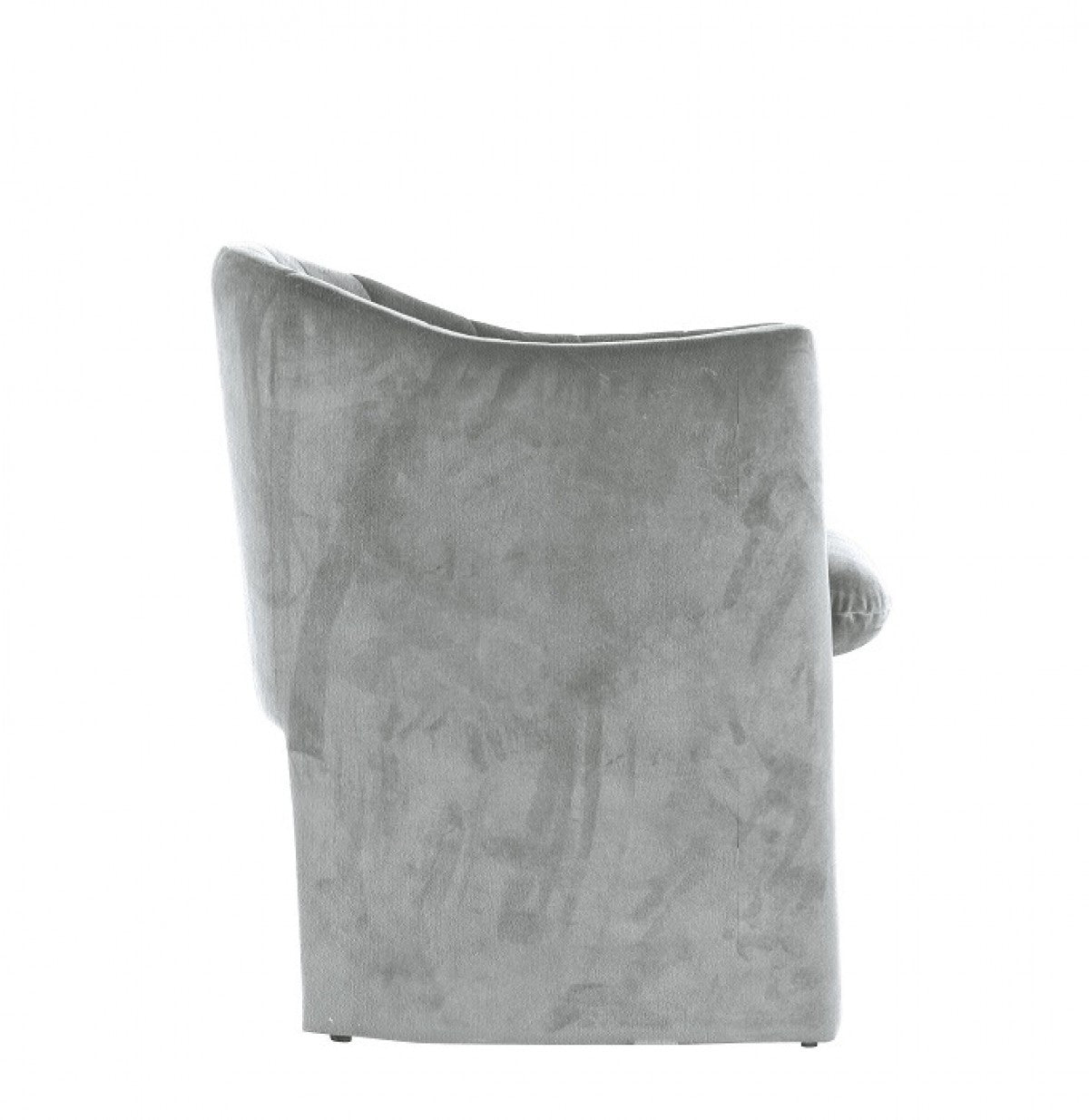 Gray Upholstered Velvet Dining Arm Chair