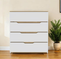 31" Brown and White Four Drawer Standard Chest