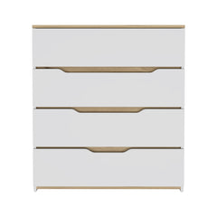 31" Brown and White Four Drawer Standard Chest