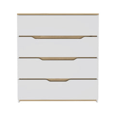 31" Brown and White Four Drawer Standard Chest