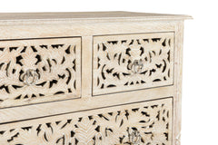 35" White Solid Wood Six Drawer Chest