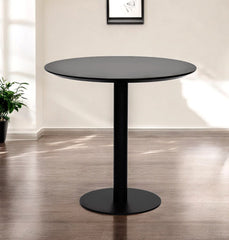 32" Black Rounded Steel Bar Table