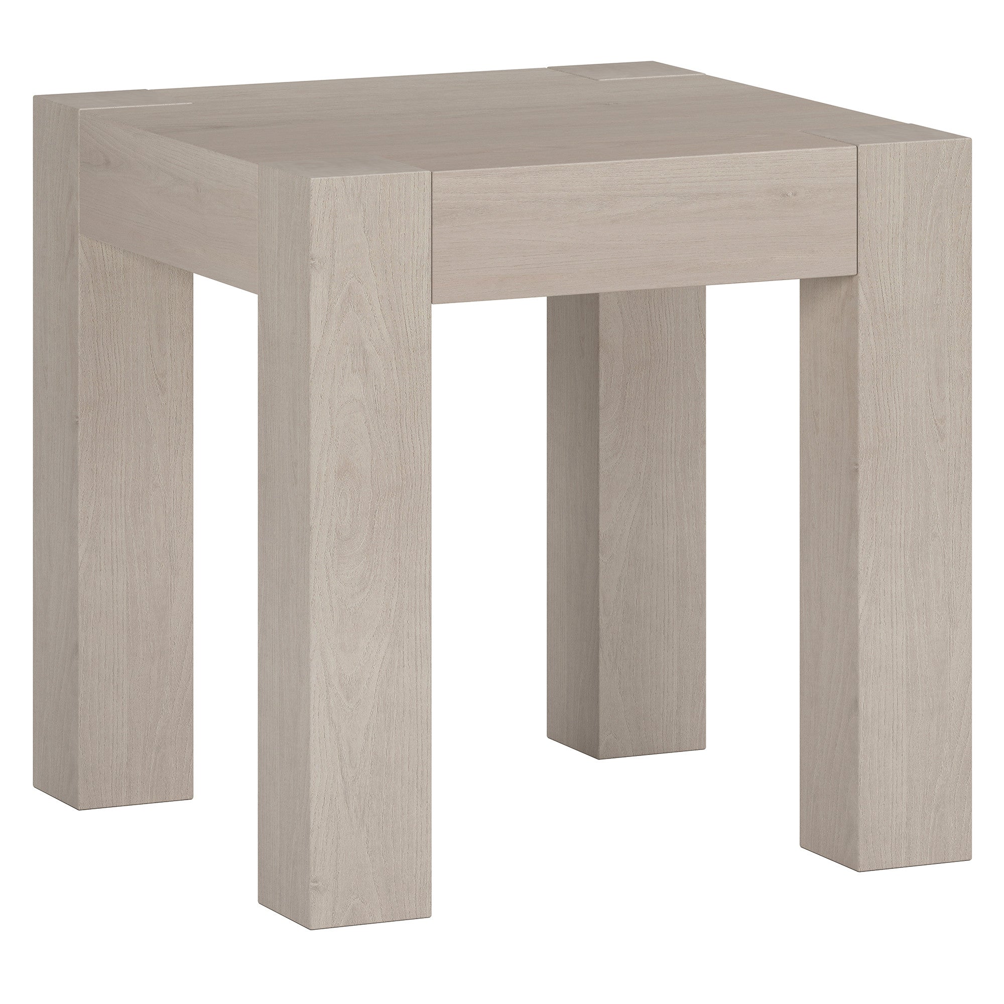 22" Alder White Wood Square End Table