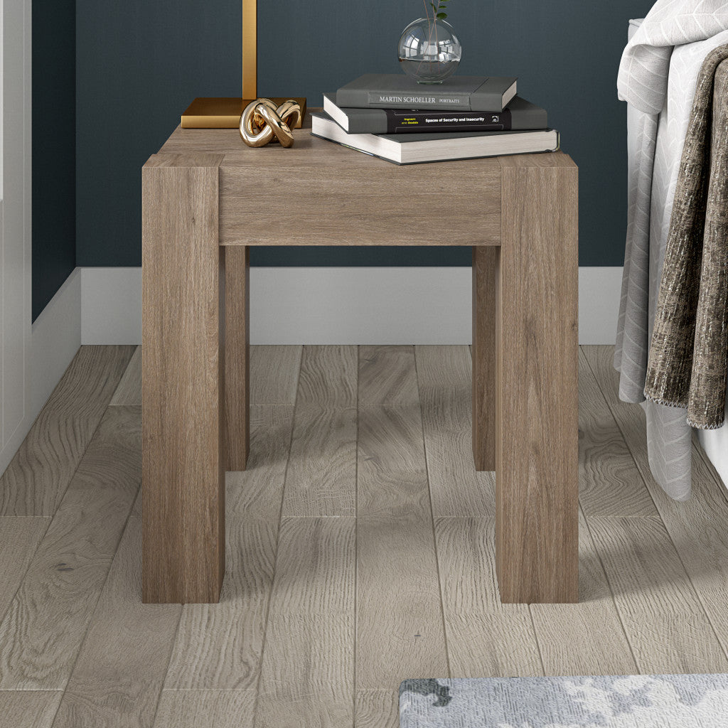 22" Gray Wood Square End Table