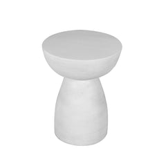 22" White Distressed Solid Wood Round End Table