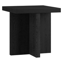 22" Black Wood Square End Table