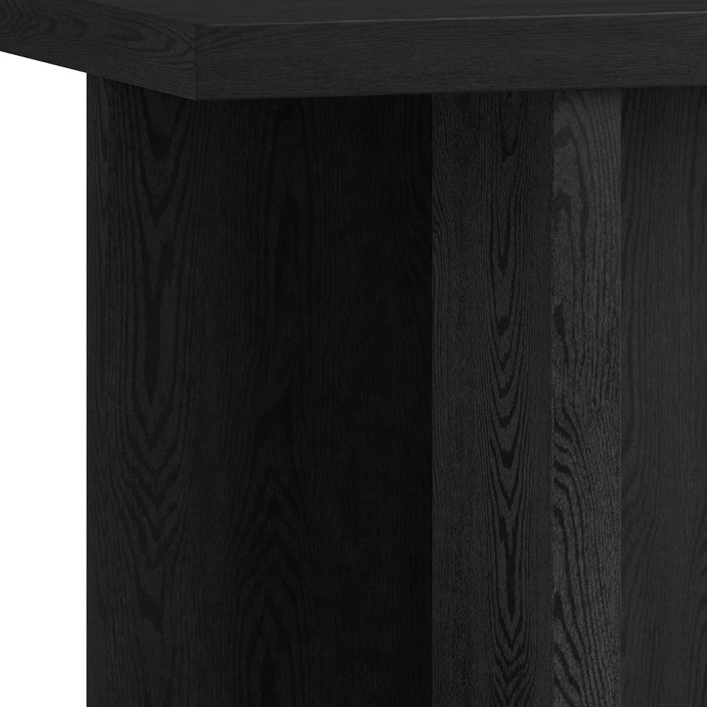 22" Black Wood Square End Table