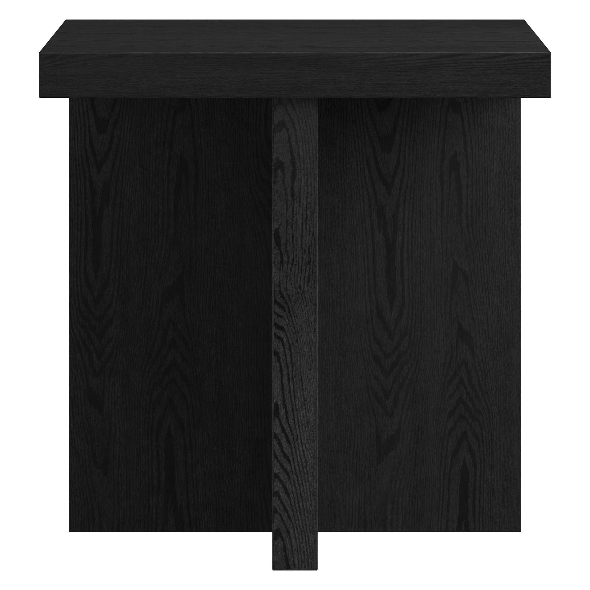 22" Black Wood Square End Table