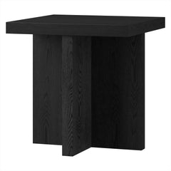 22" Black Wood Square End Table