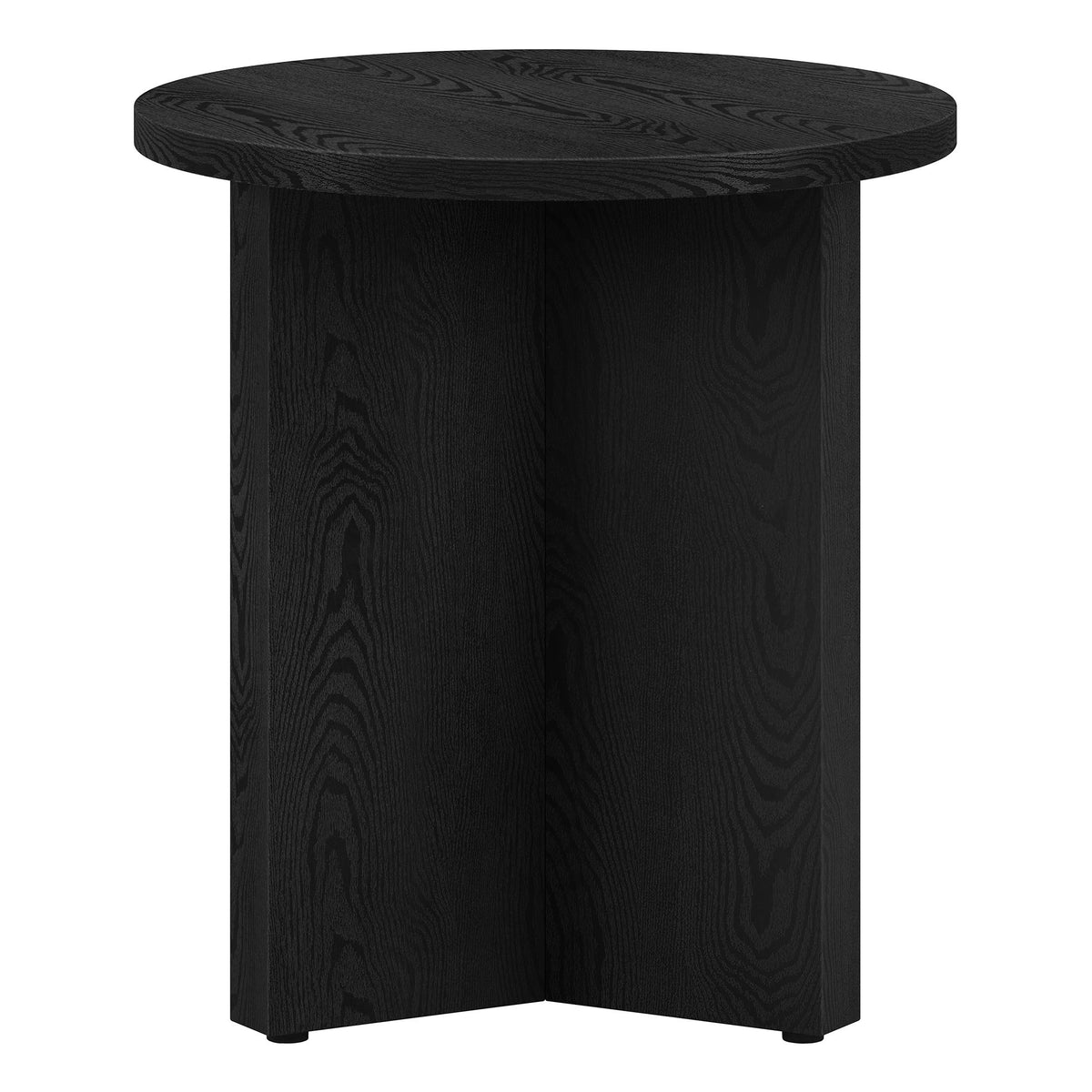 22" Black Wood Round End Table