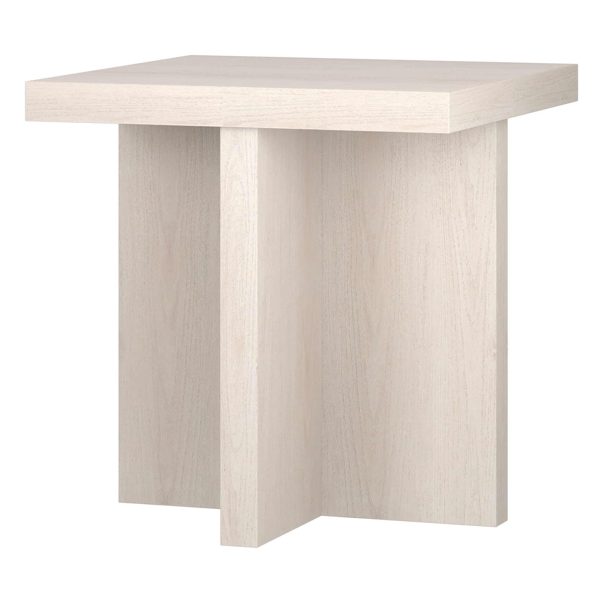 22" Alder White Wood Square End Table