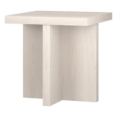 22" Alder White Wood Square End Table