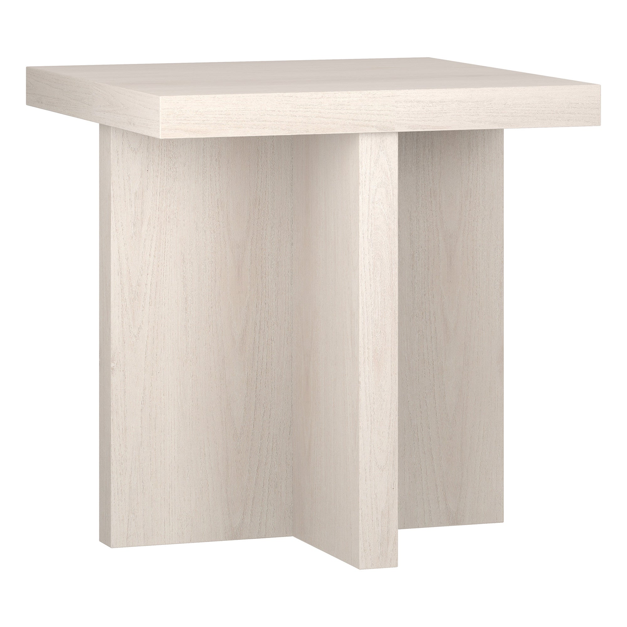 22" Alder White Wood Square End Table