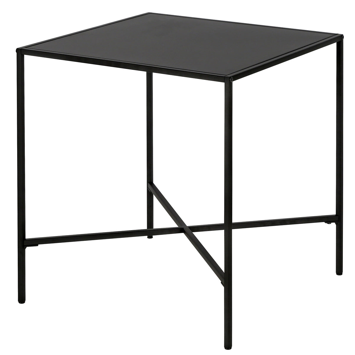 22" Black Steel Square End Table