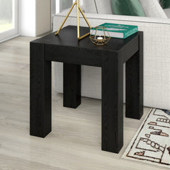 22" Black Wood Square End Table