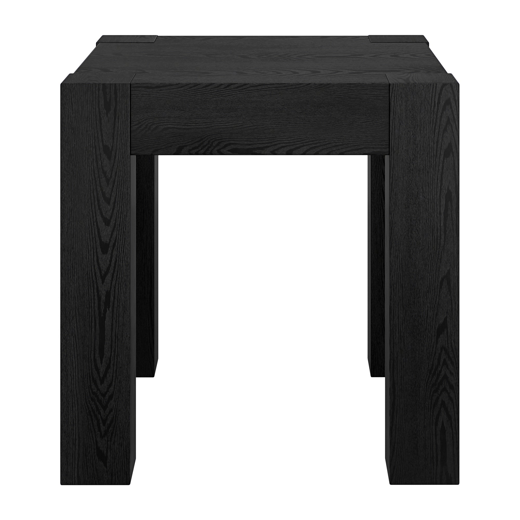 22" Black Wood Square End Table