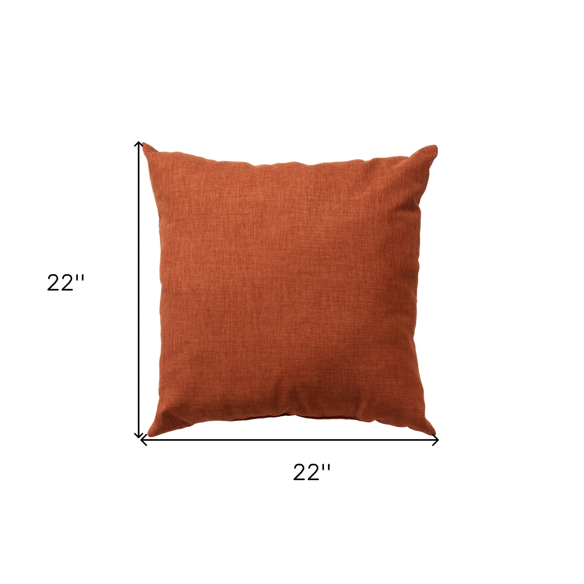 22" X 22" Orange Indoor Outdoor Throw Pillow