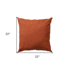 22" X 22" Orange Indoor Outdoor Throw Pillow