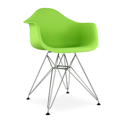 Green And Silver Heavy Duty Plastic Dining Arm Chair