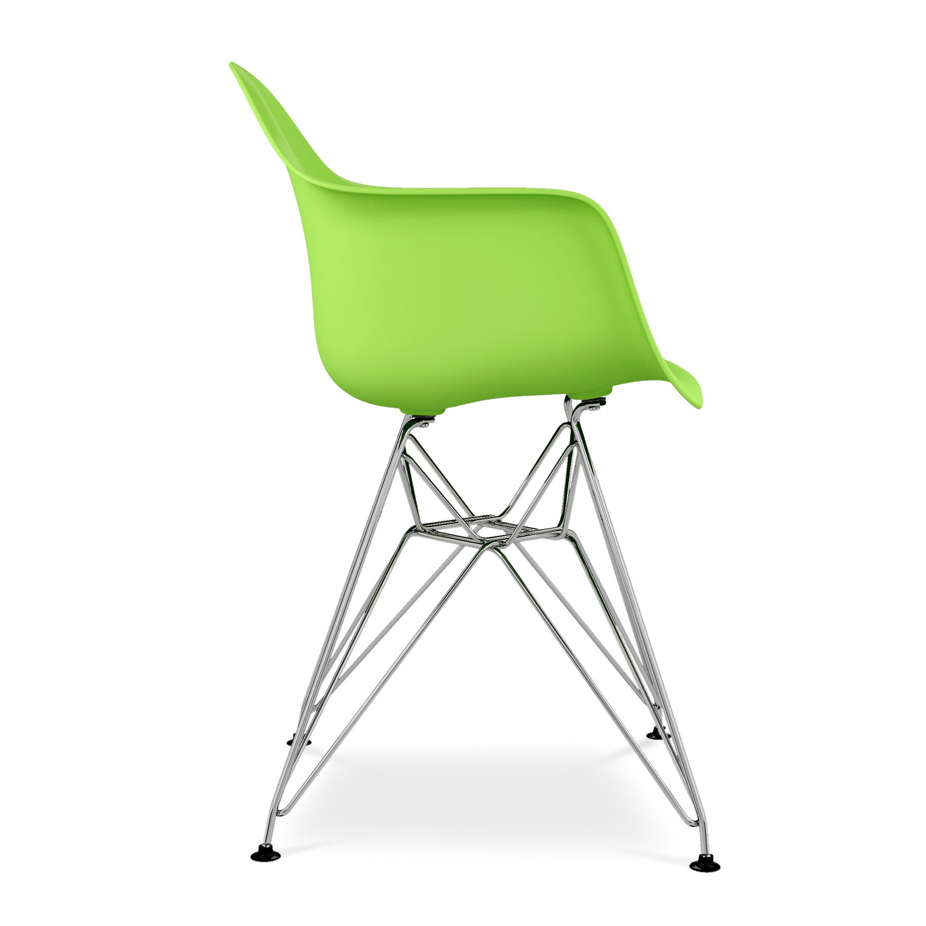 Green And Silver Heavy Duty Plastic Dining Arm Chair