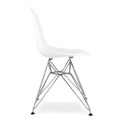 White And Silver Acrylic Dining Side Chair