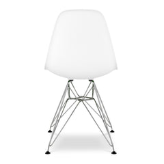 White And Silver Acrylic Dining Side Chair