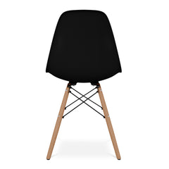 Black And Natural Heavy Duty Plastic And Wood Dining Side Chair