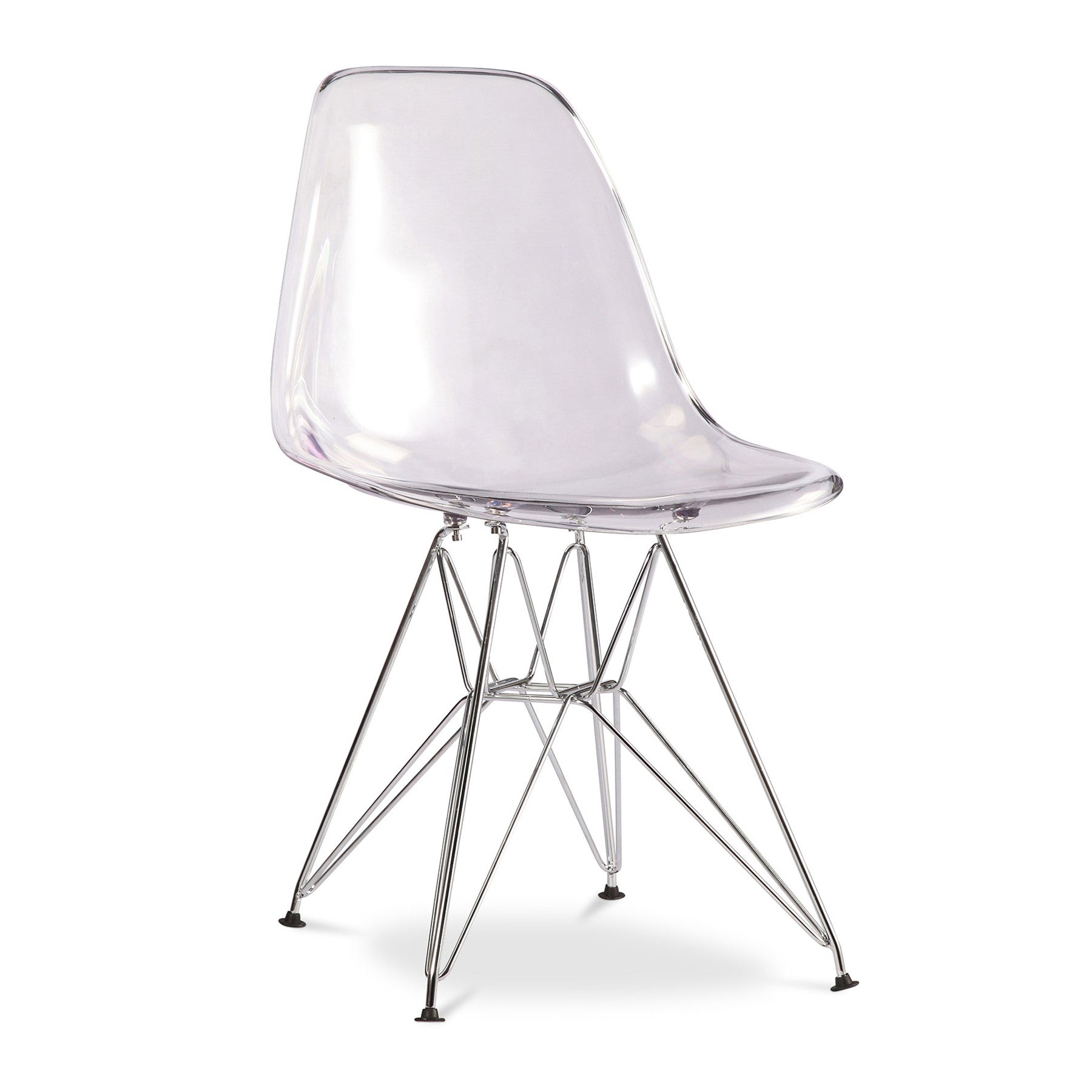 Clear And Silver Acrylic Dining Side Chair