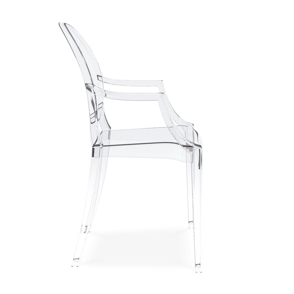 Clear Acrylic King Louis Back Dining Arm Chair