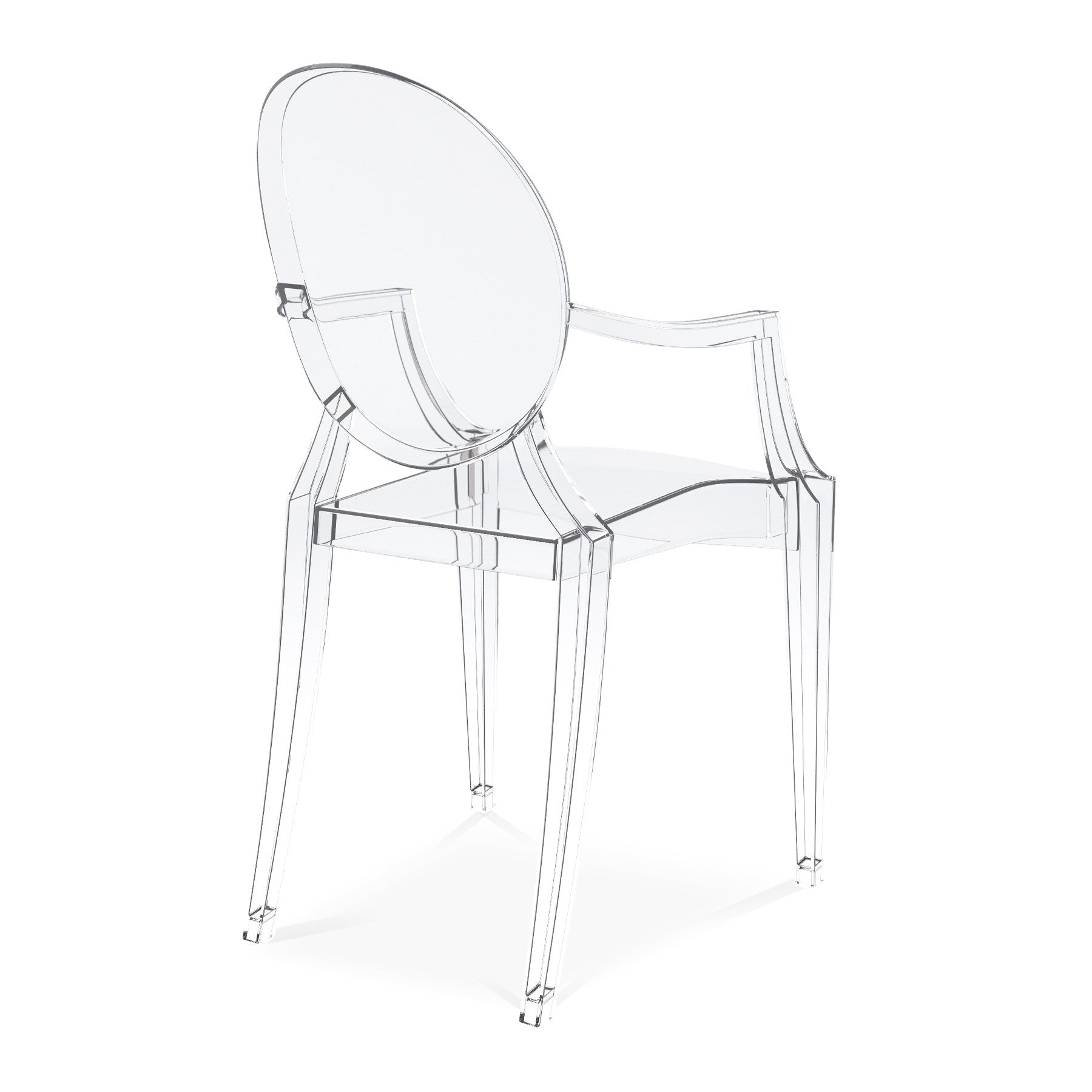 Clear Acrylic King Louis Back Dining Arm Chair