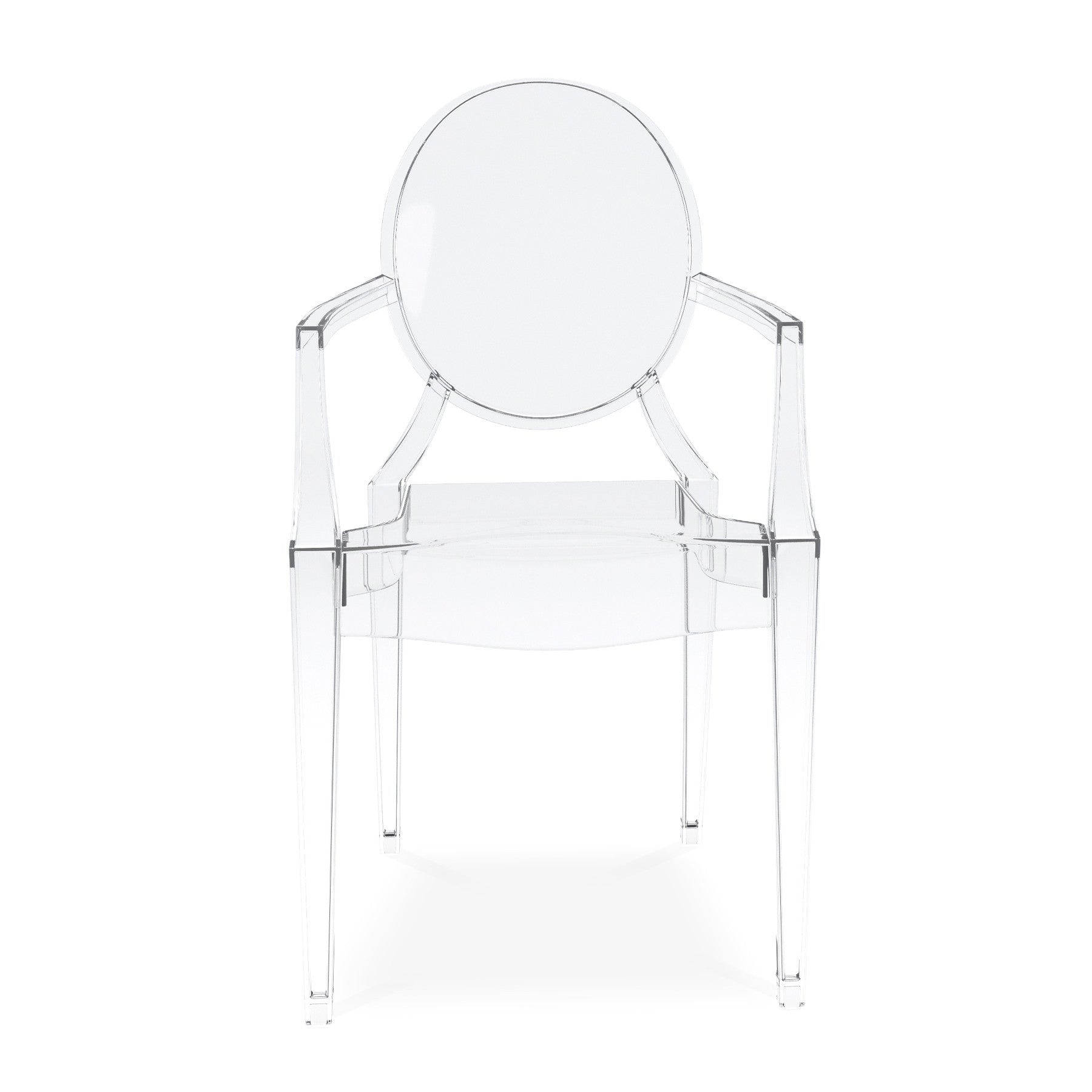 Clear Acrylic King Louis Back Dining Arm Chair