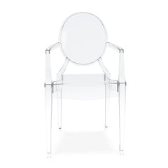 Clear Acrylic King Louis Back Dining Arm Chair