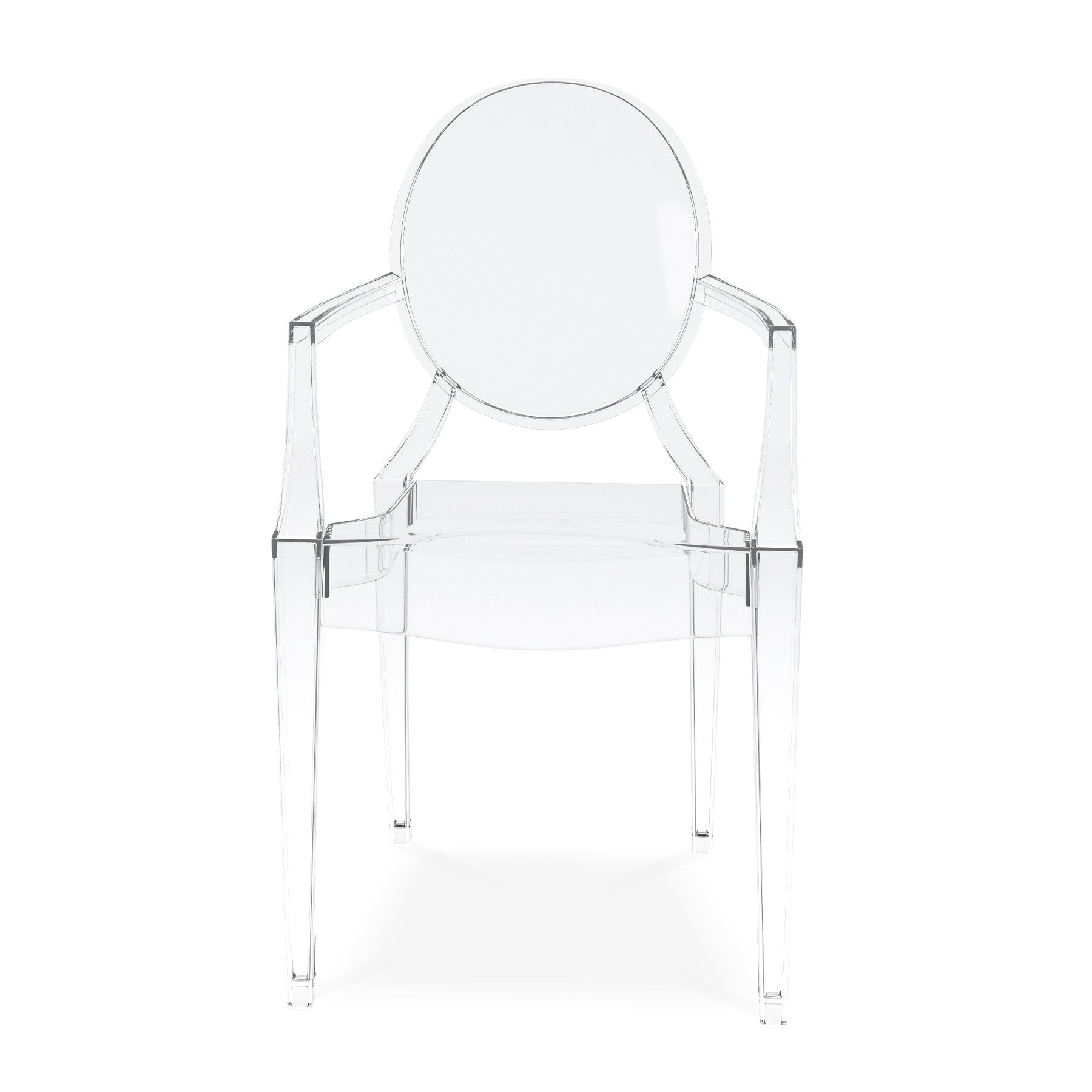 Clear Acrylic King Louis Back Dining Arm Chair