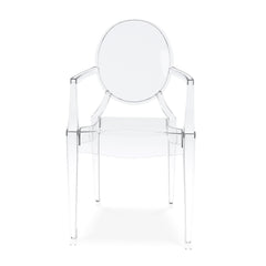 Clear Acrylic King Louis Back Dining Arm Chair