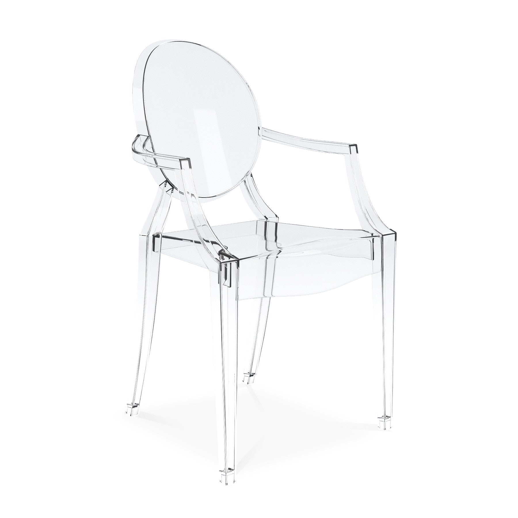 Clear Acrylic King Louis Back Dining Arm Chair