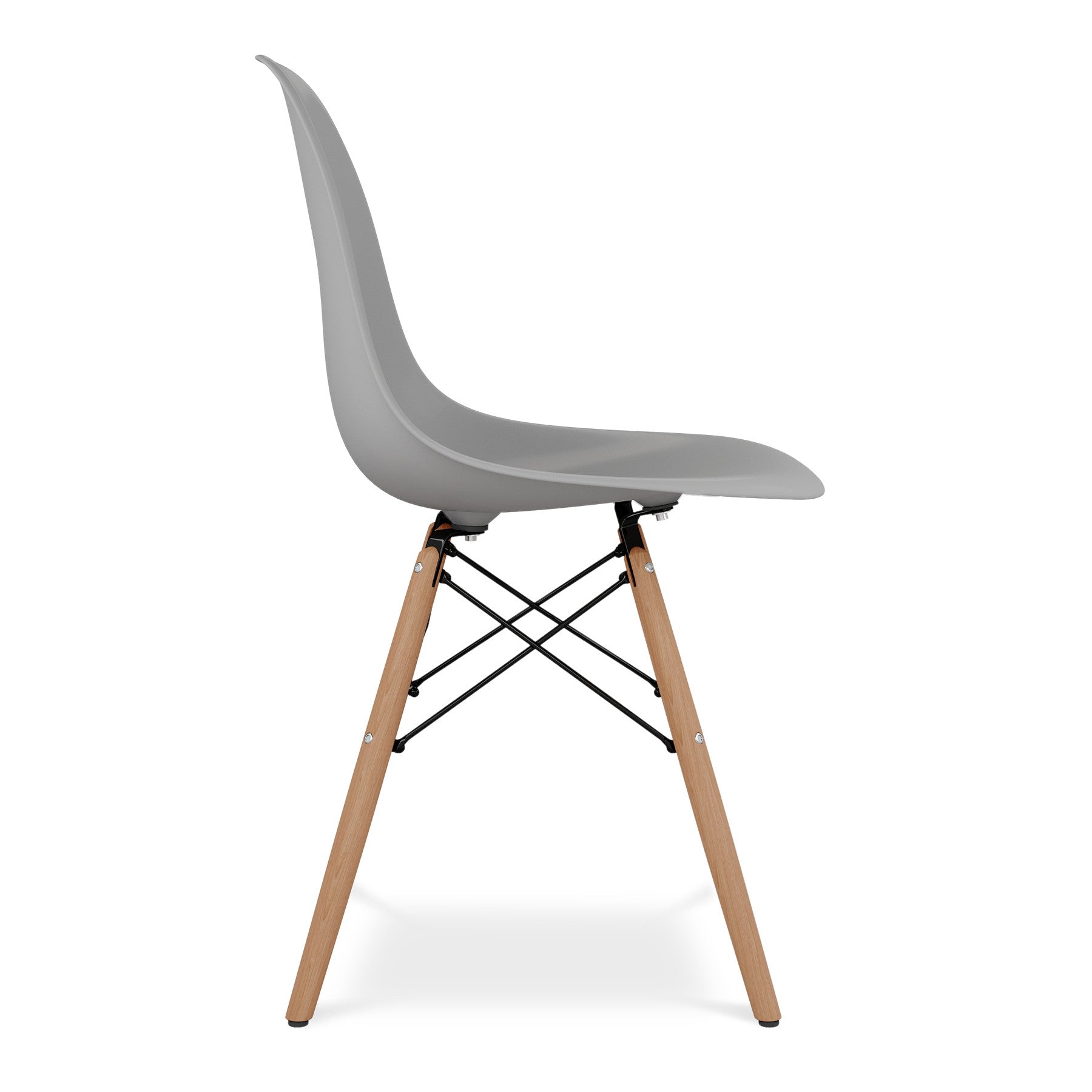 Gray And Natural Heavy Duty Plastic and Wood Dining Side Chair