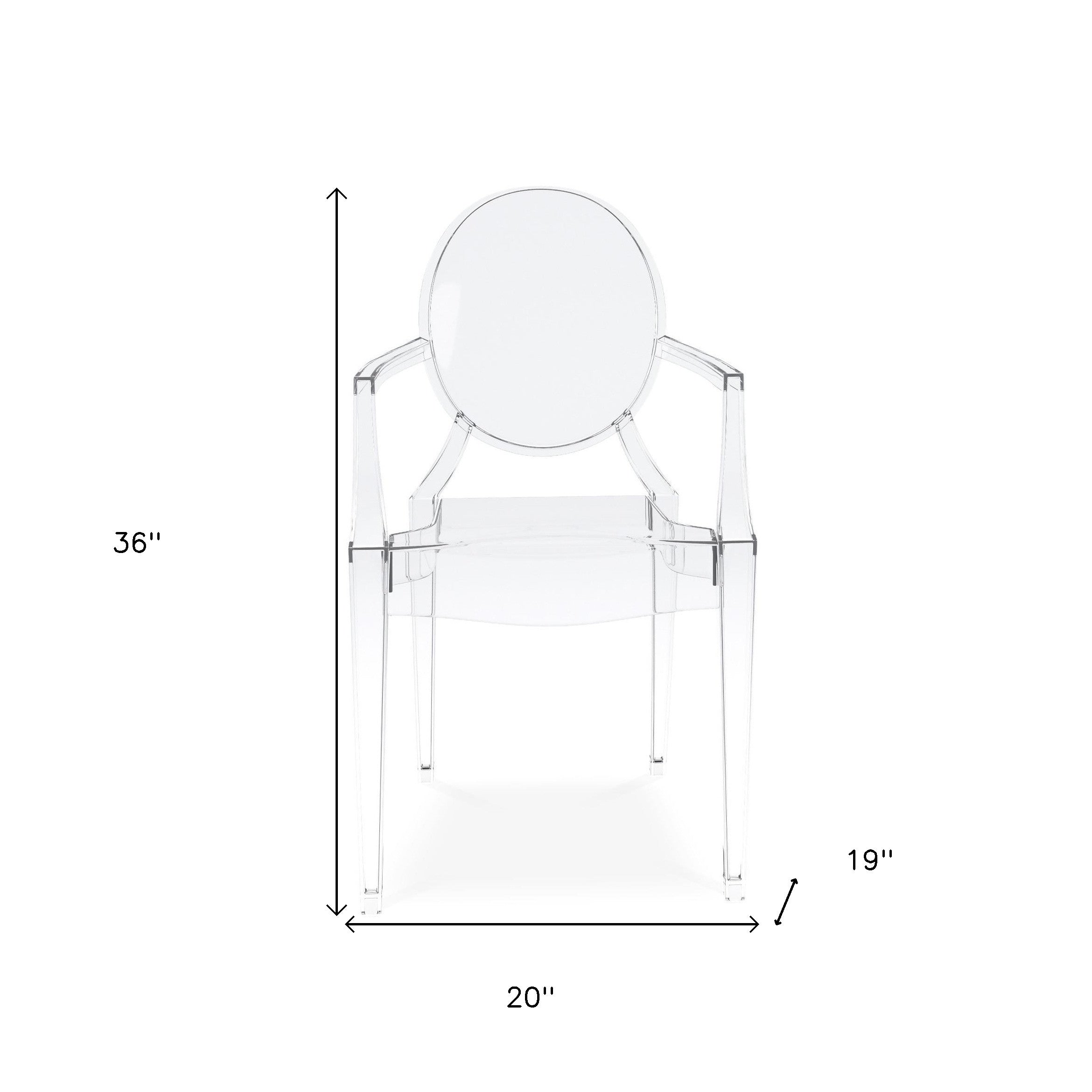 Clear Acrylic King Louis Back Dining Arm Chair