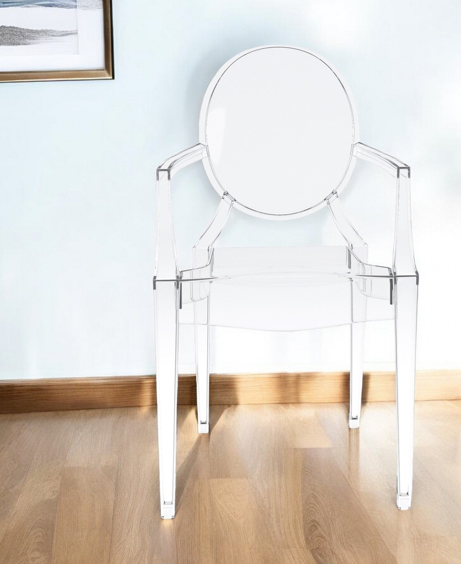 Clear Acrylic King Louis Back Dining Arm Chair