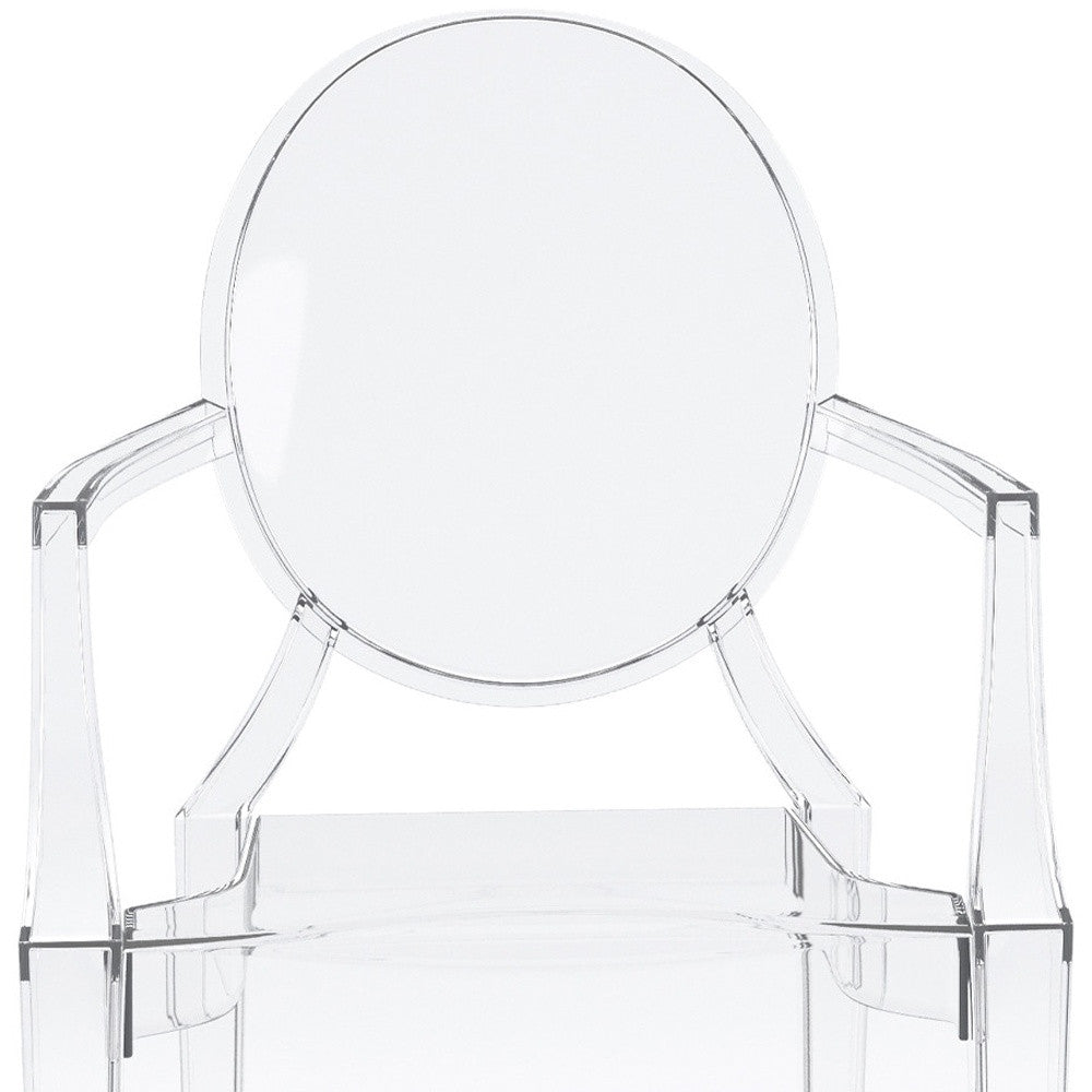 Clear Acrylic King Louis Back Dining Arm Chair